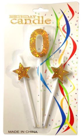 ÇUBUKLU YILDIZLI 0 RAKAM GOLD MUM PK:12