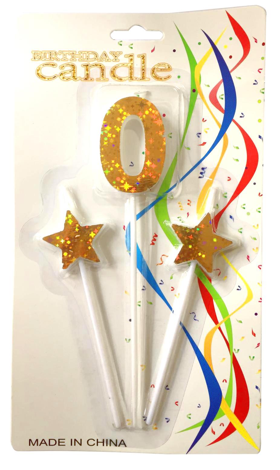 ÇUBUKLU YILDIZLI 0 RAKAM GOLD MUM PK:12