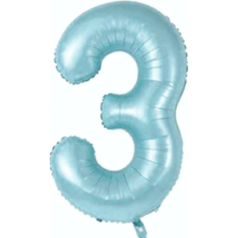 3- RAKAM 34 İNC MAVİ RENK BALON 76 CM