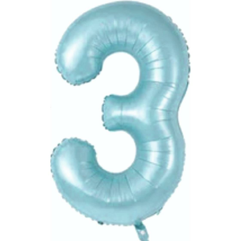 3- RAKAM 34 İNC MAVİ RENK BALON 76 CM