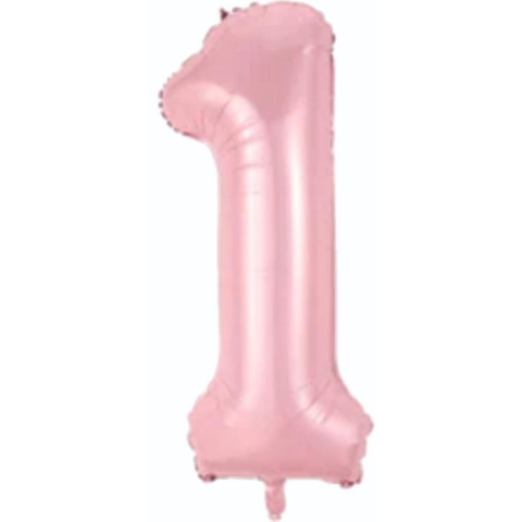 1- RAKAM 34 İNC PEMBE RENK BALON 76 CM
