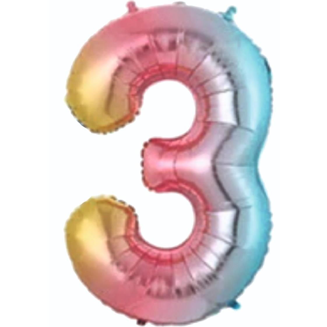 3- RAKAM 34 İNC GÖKKUŞAĞI RENK BALON 76 CM