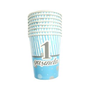 8 Lİ 1 YAŞ MAVİ BARDAK
