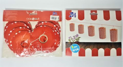 KÜÇÜK BOY PÜSKÜLLÜ FENER AKARDİYON 8 Lİ  KIRMIZI