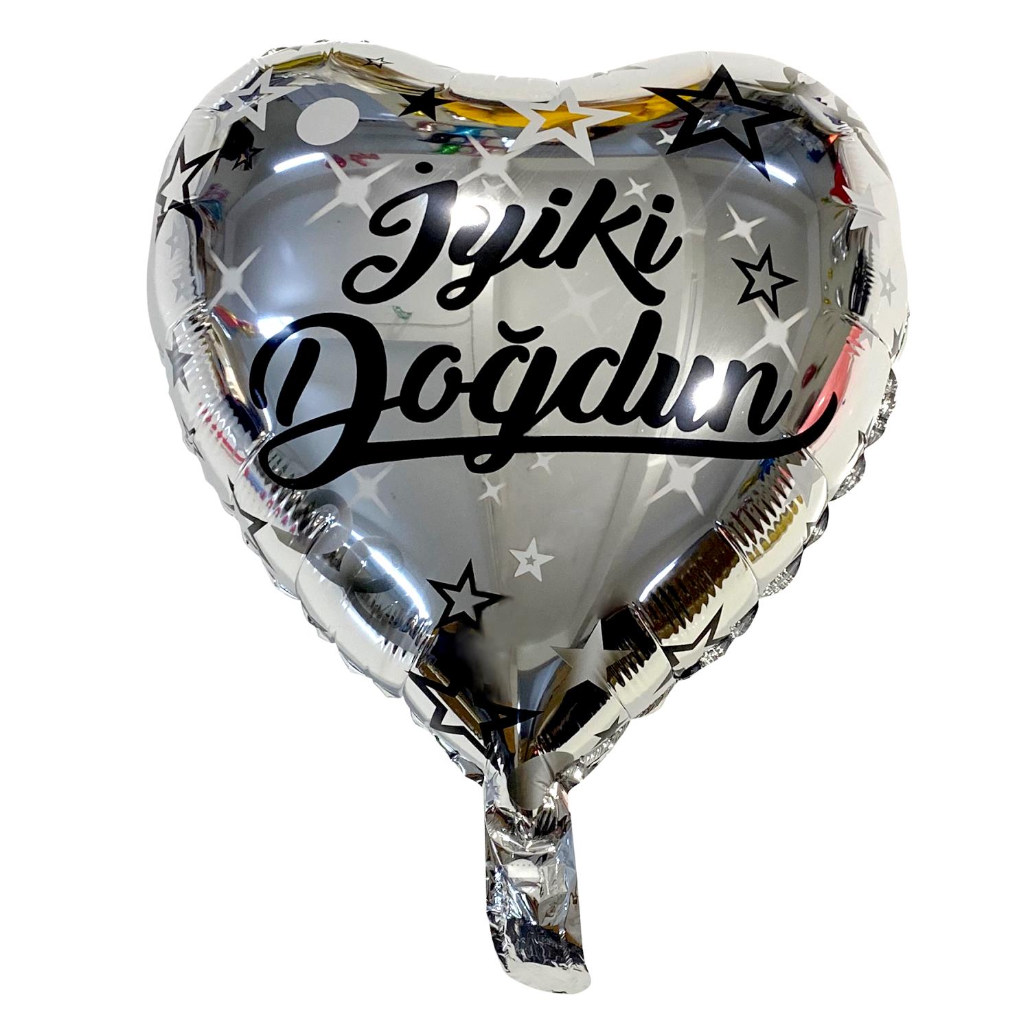 18 İNC KALP İYİKİ DOĞDUN GÜMÜŞ FOLYO BALON