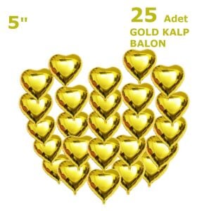 25 KALPLİ 5 İNC KALP GOLD SET BALON