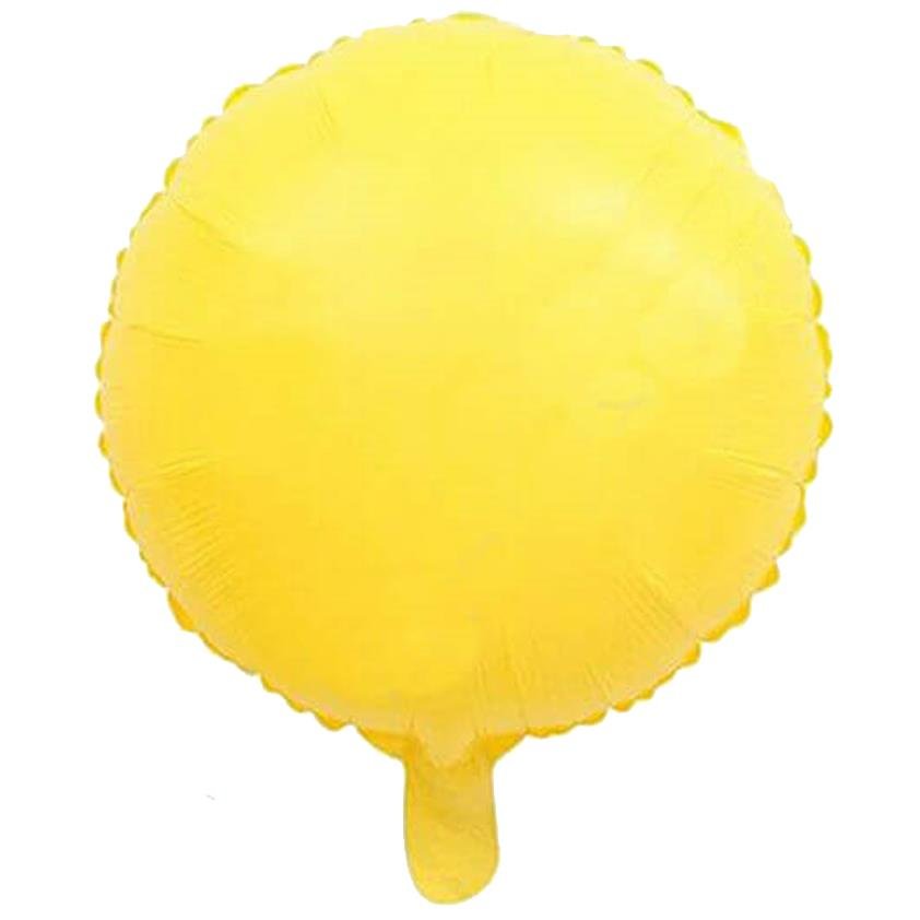18 İNC YUVARLAK MAKARON SARI FOLYO BALON  43*43