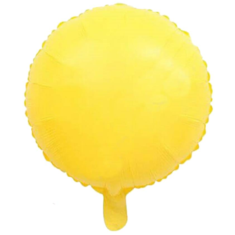 18 İNC YUVARLAK MAKARON SARI FOLYO BALON  43*43