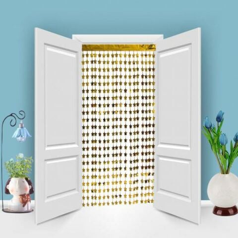 METALİZE YILDIZ GOLD KAPI PERDESİ 2*1m