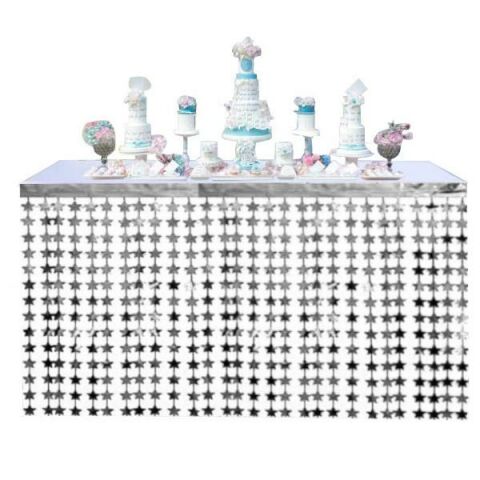 METALİZE YILDIZ GÜMÜŞ MASA ETEĞİ 70*300cm