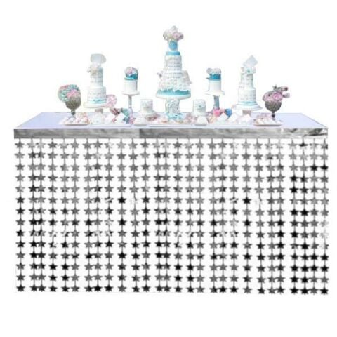 METALİZE YILDIZ GÜMÜŞ MASA ETEĞİ 70*300cm
