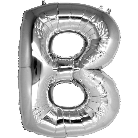 B- HARF 32 İNC GÜMÜŞ RENK BALON 76 CM