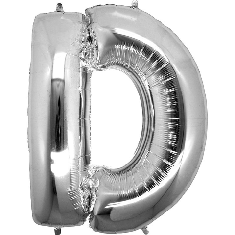 D- HARF 32 İNC GÜMÜŞ RENK BALON 76 CM