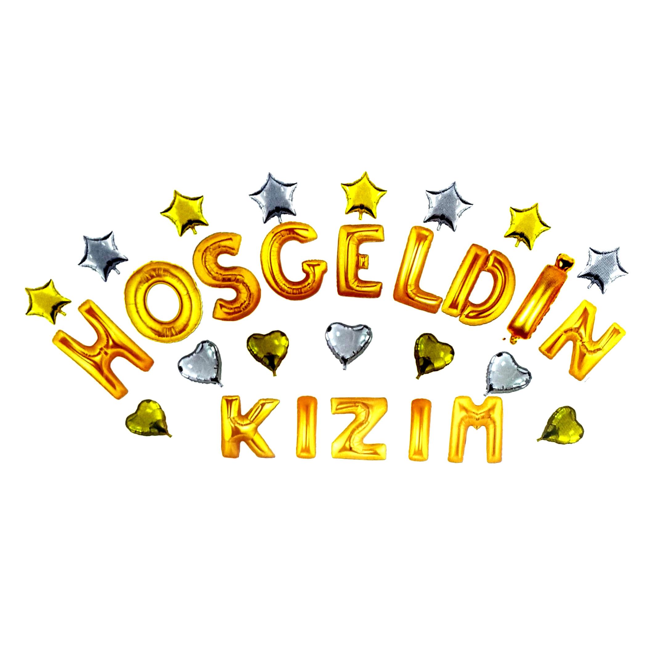 KALPLİ HOŞGELDİN KIZIM GOLD SET BALON