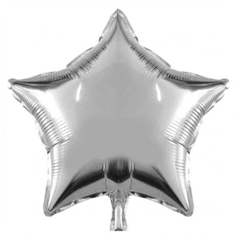 18 İNC YILDIZ GÜMÜŞ RENK FOLYO BALON