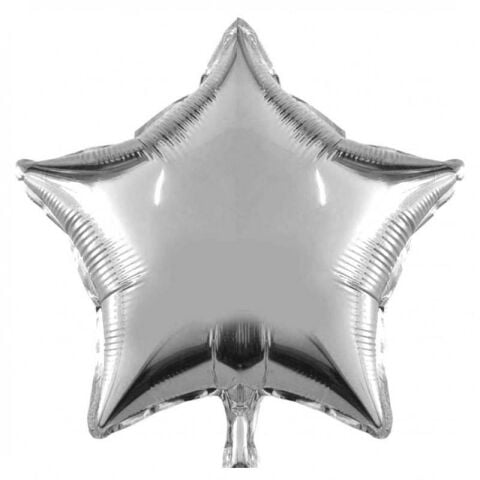 18 İNC YILDIZ GÜMÜŞ RENK FOLYO BALON
