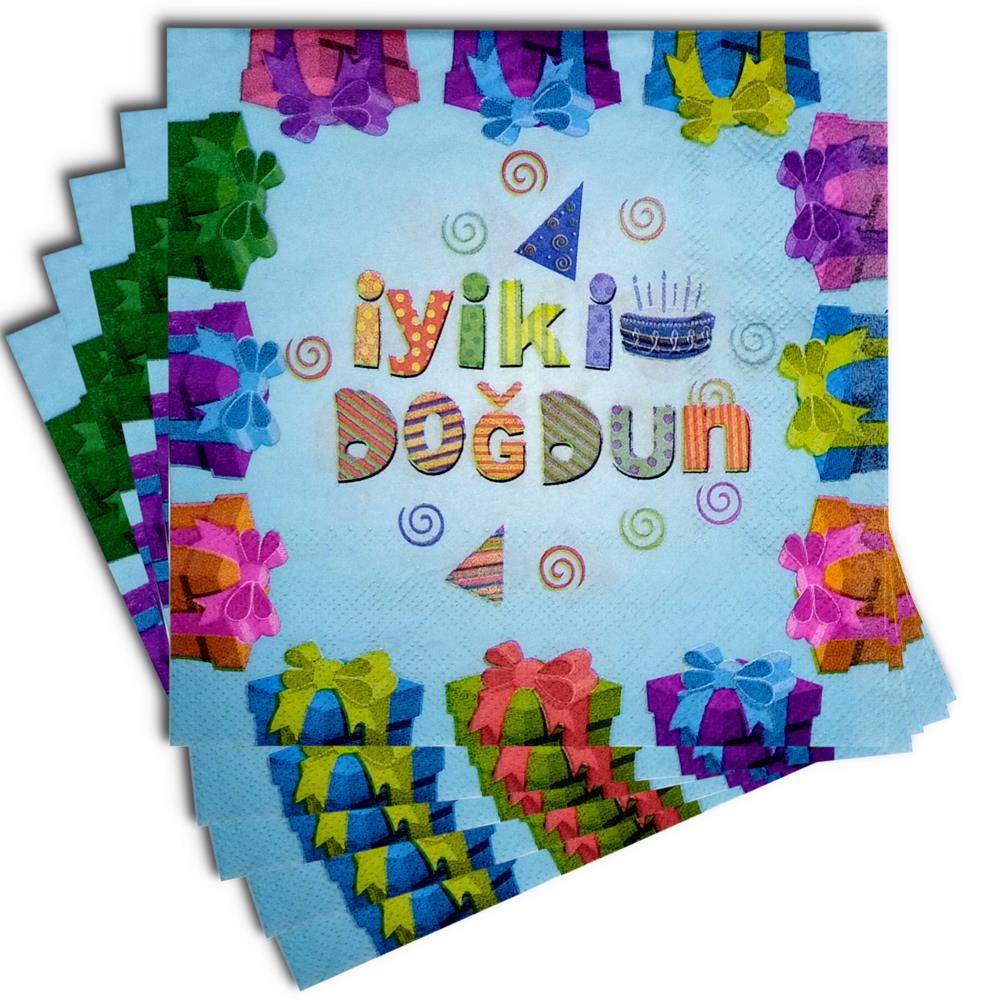 20 Lİ İYİKİ DOĞDUN MAVİ PEÇETE