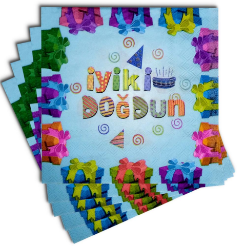 20 Lİ İYİKİ DOĞDUN MAVİ PEÇETE