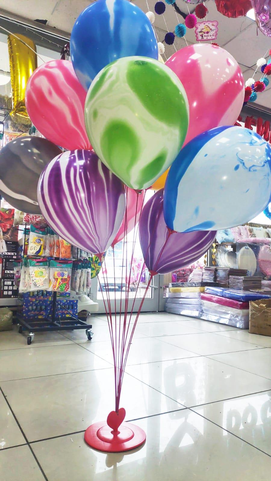 11 ÇUBUKLU KALPLİ KIRMIZI BALON STANDI