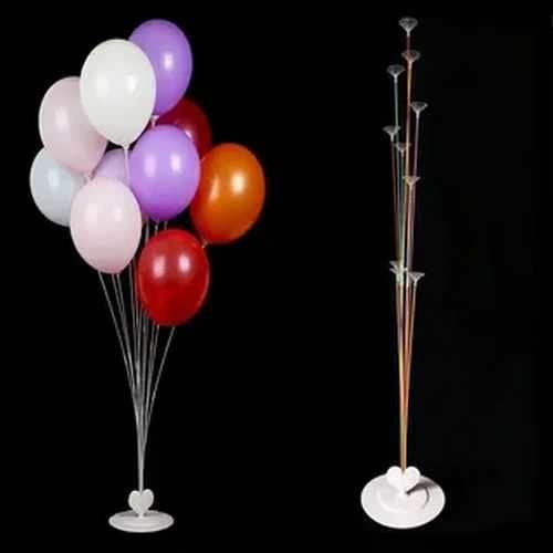 11 ÇUBUKLU KALPLİ RENKLİ BALON STANDI