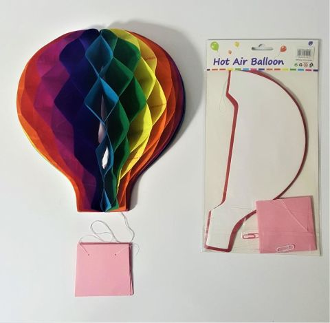 30 CM PARAŞÜT RENKLİ İPLİ PETEK SÜS