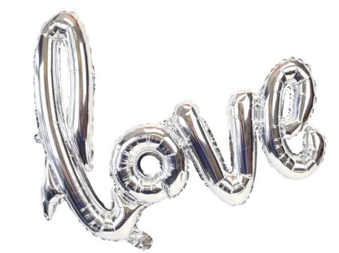 BÜYÜK LOVE GÜMÜŞ RENK FOLYO BALON 65*108CM