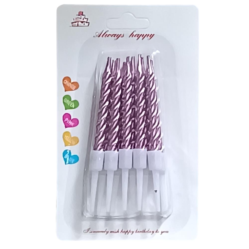 10 LU KÜÇÜK BURGULU PEMBE MUM 7.5 CM PK:50 KL:600