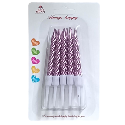 10 LU KÜÇÜK BURGULU PEMBE MUM 7.5 CM PK:50 KL:600