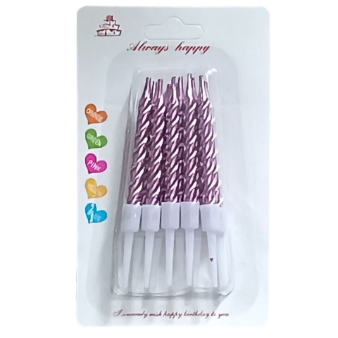 10 LU KÜÇÜK BURGULU PEMBE MUM 7.5 CM PK:50 KL:600