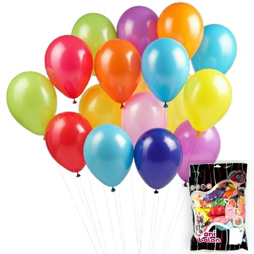 12 BANİ PASTEL BALON KARIŞIK RENK 100 LÜ