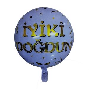 18 İNC YUVARLAK İYİKİ DOĞDUN FOLYO BALON 43*43
