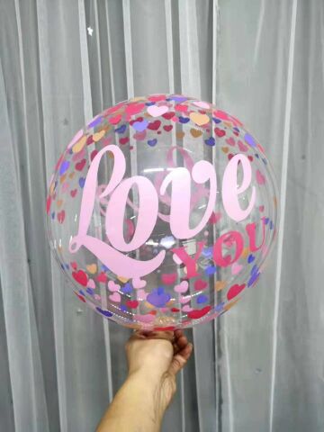 20 İNÇ LOVE YOU BASKILI ŞEFFAF BOBO BALON