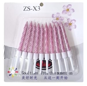 10 LU BURGULU AÇIK PEMBE MUM 7.5CM PK:14 KL:420