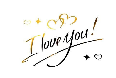 I LOVE YOU EL YAZILI GOLD YAPIŞKANLI BALON STİCKER