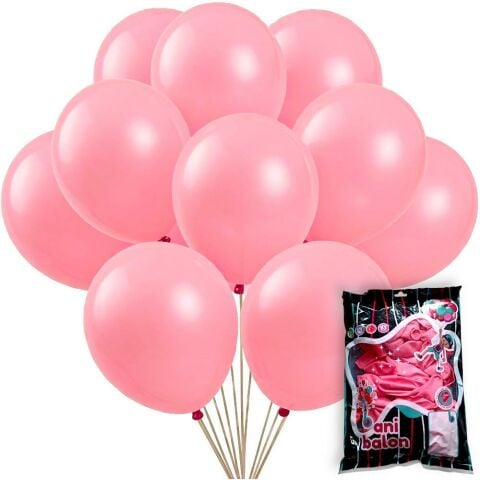 12 BANİ PASTEL BALON AÇIK PEMBE 100 LÜ