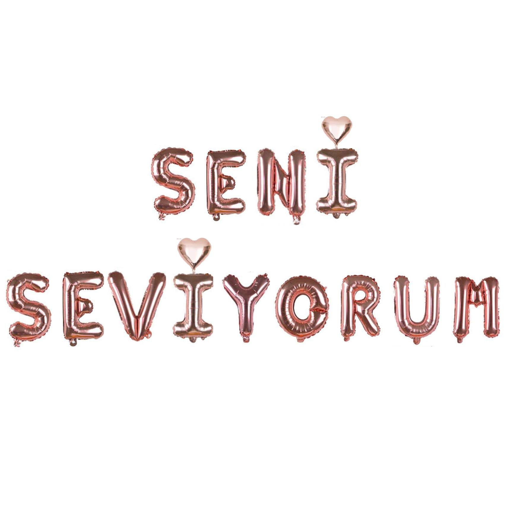 SENİ SEVİYORUM ROSEGOLD SET BALON