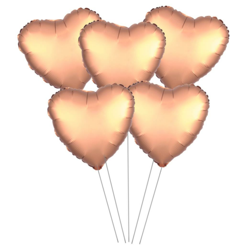5 Lİ 15 İNÇ KALP ROSEGOLD FOLYO BALON