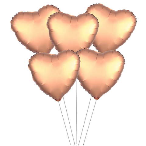5 Lİ 15 İNÇ KALP ROSEGOLD FOLYO BALON