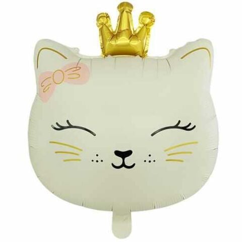 KEDİ KAFA KREM RENK FOLYO BALON 46,5*60,5