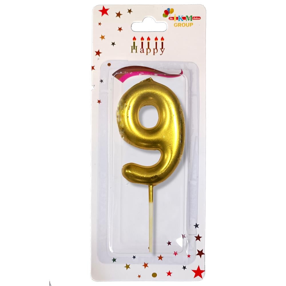 ORTA BOY 9 RAKAM GOLD MUM 10CM PK:24 KL:600
