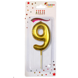 ORTA BOY 9 RAKAM GOLD MUM 12CM PK:24 KL:600