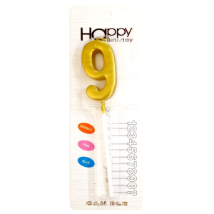 ORTA BOY 9 RAKAM GOLD MUM 12CM PK:24 KL:600