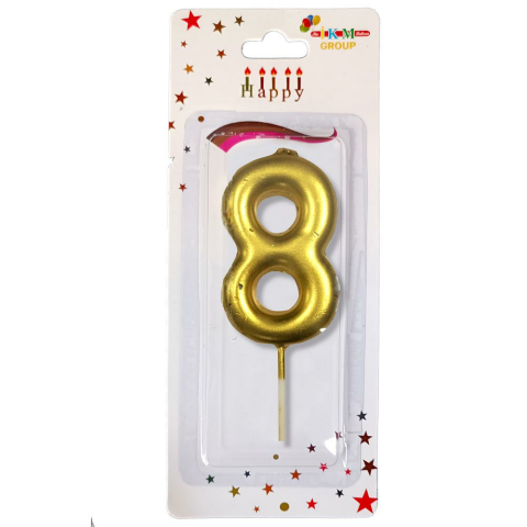 ORTA BOY 8 RAKAM GOLD MUM 12CM PK:24 KL:600