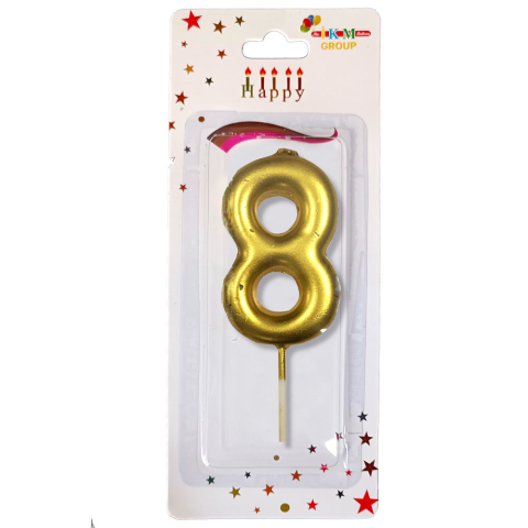 ORTA BOY 8 RAKAM GOLD MUM 10CM PK:24 KL:600