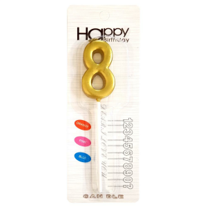 ORTA BOY 8 RAKAM GOLD MUM 12CM PK:24 KL:600