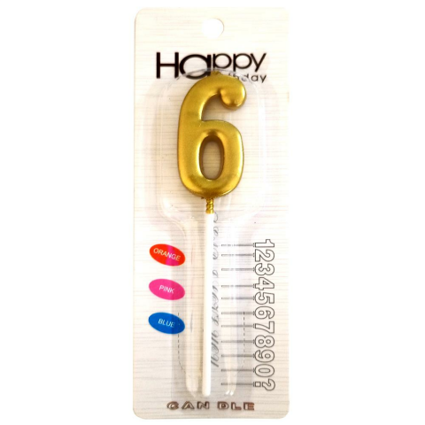 ORTA BOY 6 RAKAM GOLD MUM 12CM PK:24 KL:600