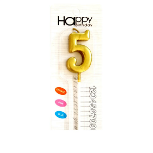 ORTA BOY 5 RAKAM GOLD MUM 12CM PK:24 KL:600
