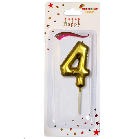 ORTA BOY 4 RAKAM GOLD MUM 12CM PK:24 KL:600