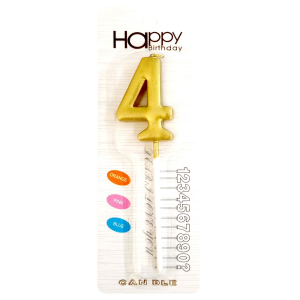 ORTA BOY 4 RAKAM GOLD MUM 12CM PK:24 KL:600