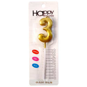 ORTA BOY 3 RAKAM GOLD MUM 12CM PK:24 KL:600